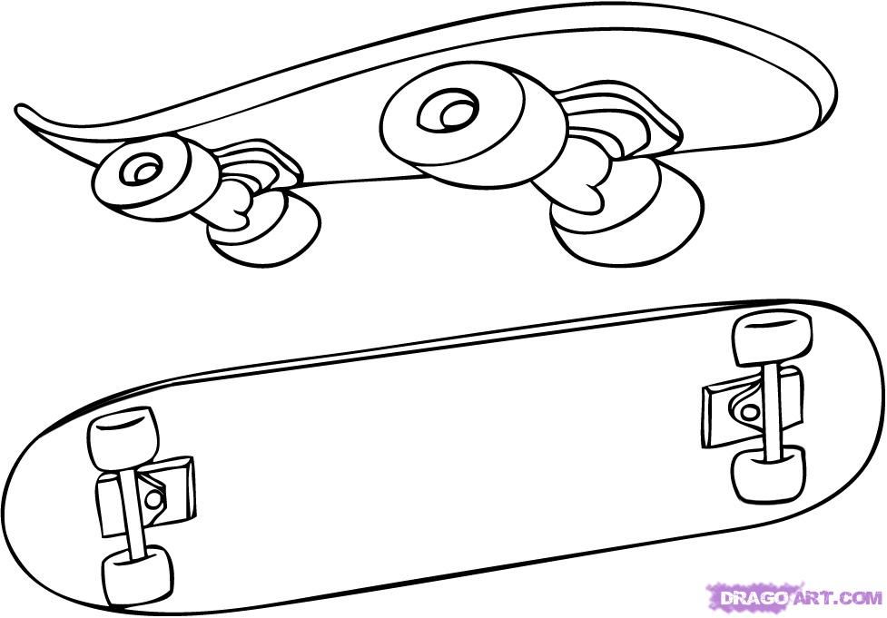 Plansa de colorat cu Skateboard 7 16